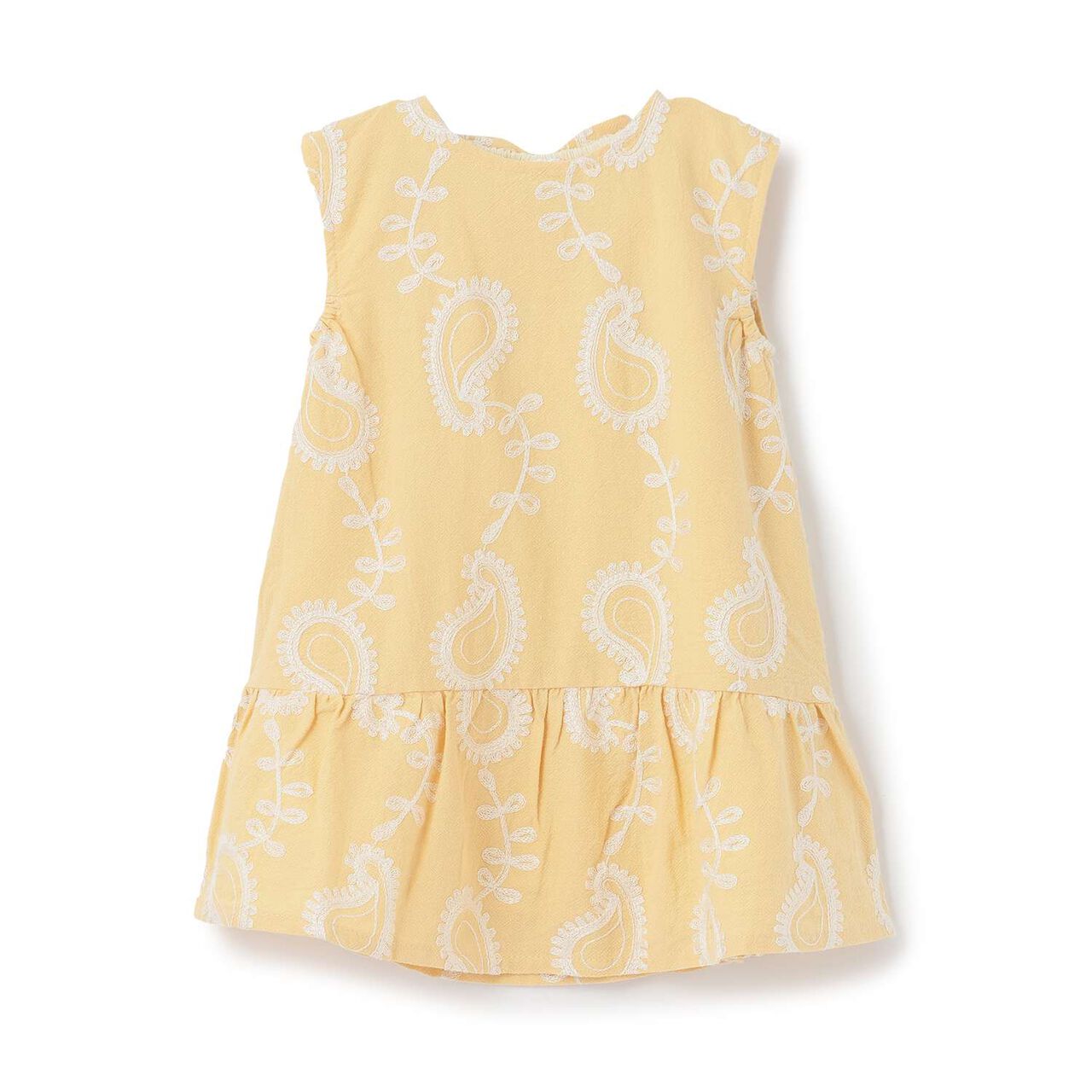 [Link] Paisley Embroidered One-Piece Dress,Cream, large image number 0
