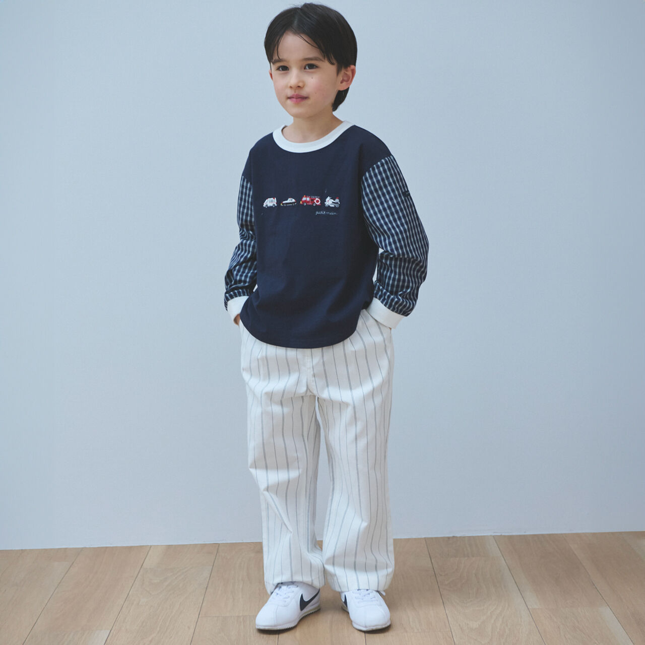 Stripe Waist Tuck Easy Pants,Pearl white, large image number 3