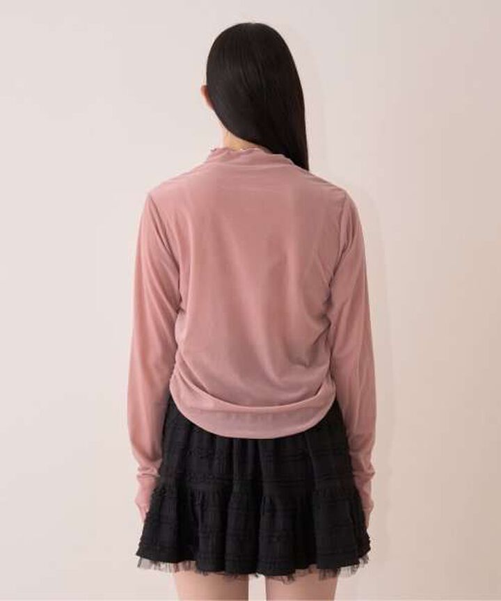 Sheer Velour Top,Black, medium image number 10