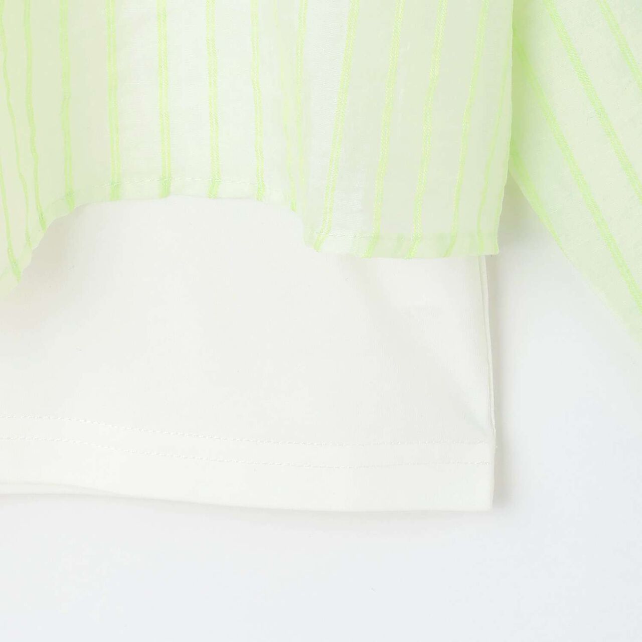 [130cm Available] Sheer Shirt & Inner T-Shirt Set,Black, large image number 5