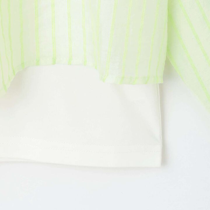 [130cm Available] Sheer Shirt & Inner T-Shirt Set,Black, medium image number 5