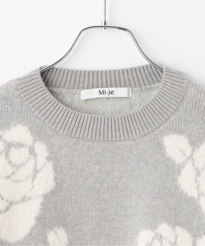 Rose Shaggy Knit [Korean Fashion],Gray, medium image number 5