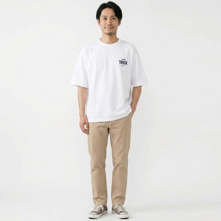 [Parent-Child Matching] DAD Back Logo Embroidered Oversized Short Sleeve T-Shirt,Black, medium image number 5