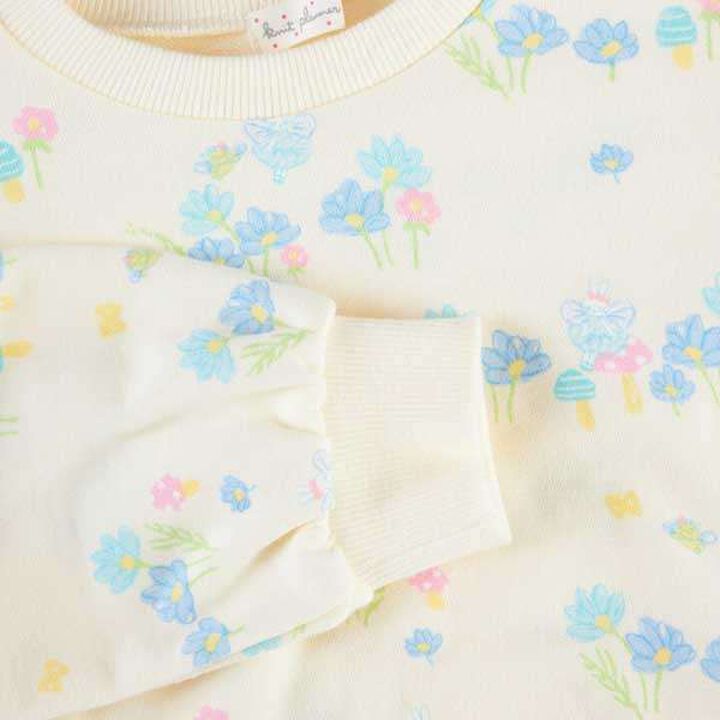 [Made in Japan] Rabbit All-Over Pattern Sleeve Frill Sweatshirt (120-130),Off white, medium image number 4