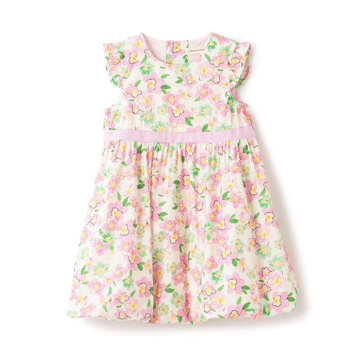 Small Floral Pattern Balloon One-Piece Dress,, medium