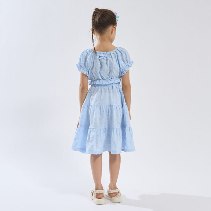 Front and Back Both OK! Blouse & Tiered Skirt Set,Light blue, medium image number 16