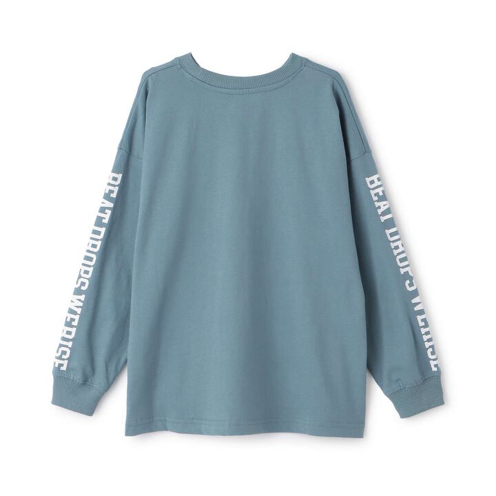 [SKIT0LY] Long-Sleeve T-Shirt with Sleeve Logo Print,Blue, medium image number 1