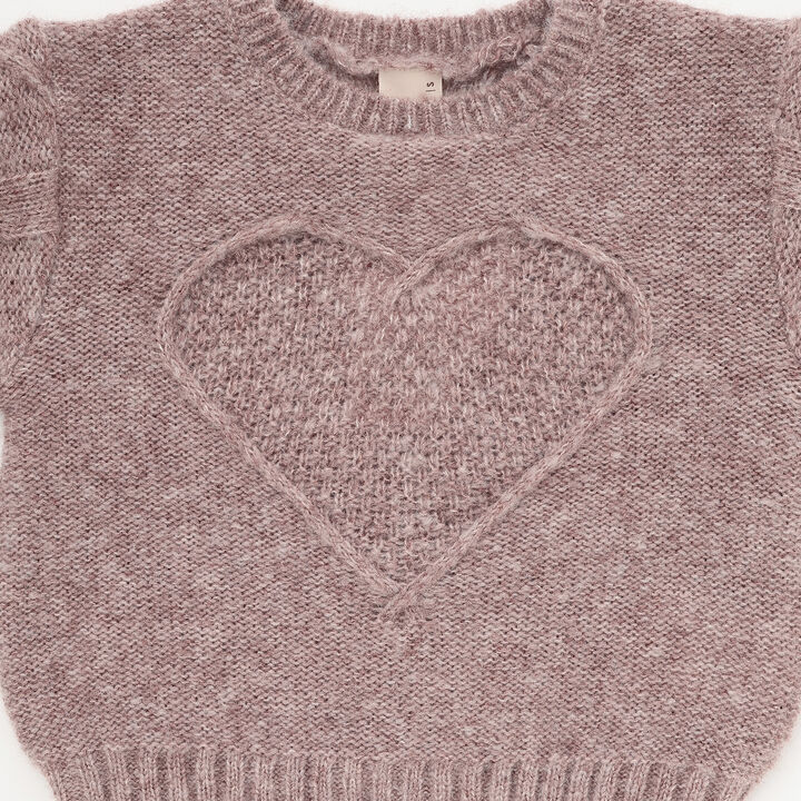 Link Heart Cable Knit,Top gray, medium image number 11
