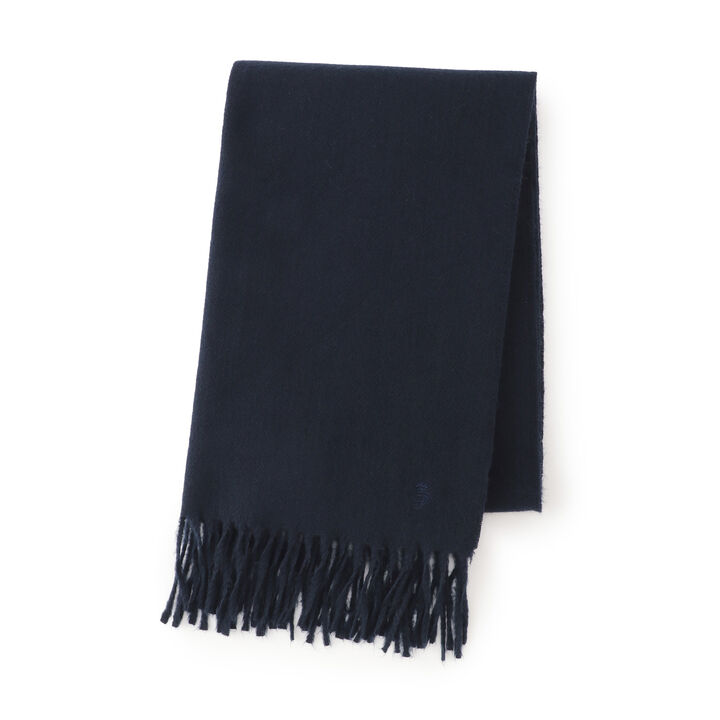 [Anti-Static Finish] Cashmere Touch Checkered Scarf,Navy, medium image number 0