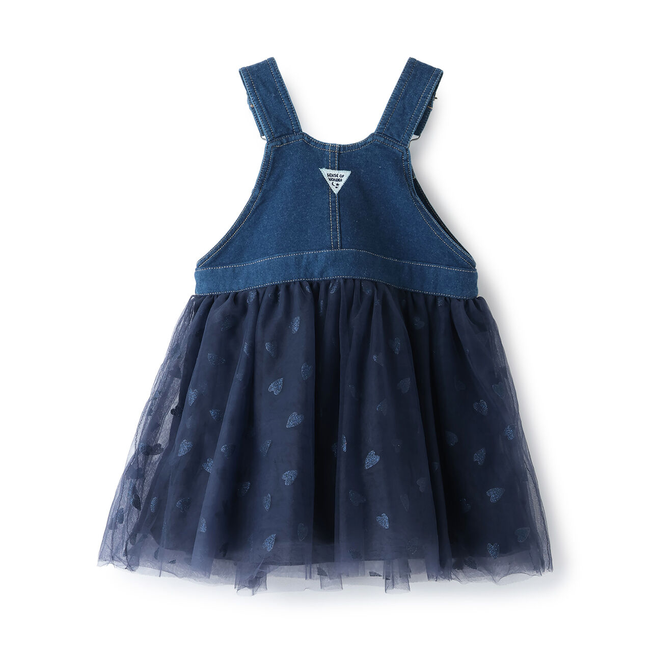 Knit Denim Jumper Skirt,Navy, large image number 1