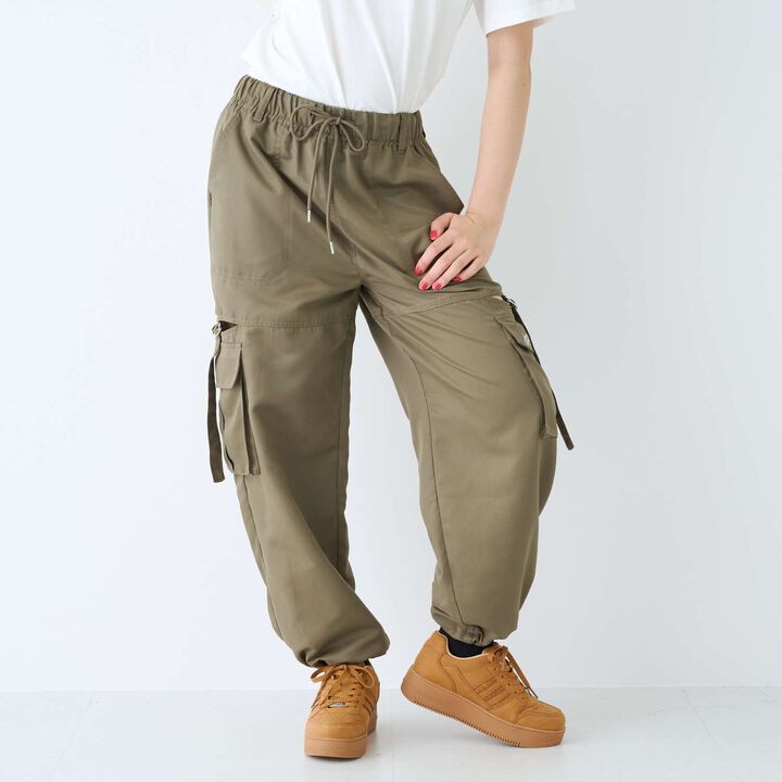 [LTXC / Quick-Dry Absorbent / Comfort] Slit Belt Cargo Pants,Khaki, medium image number 3