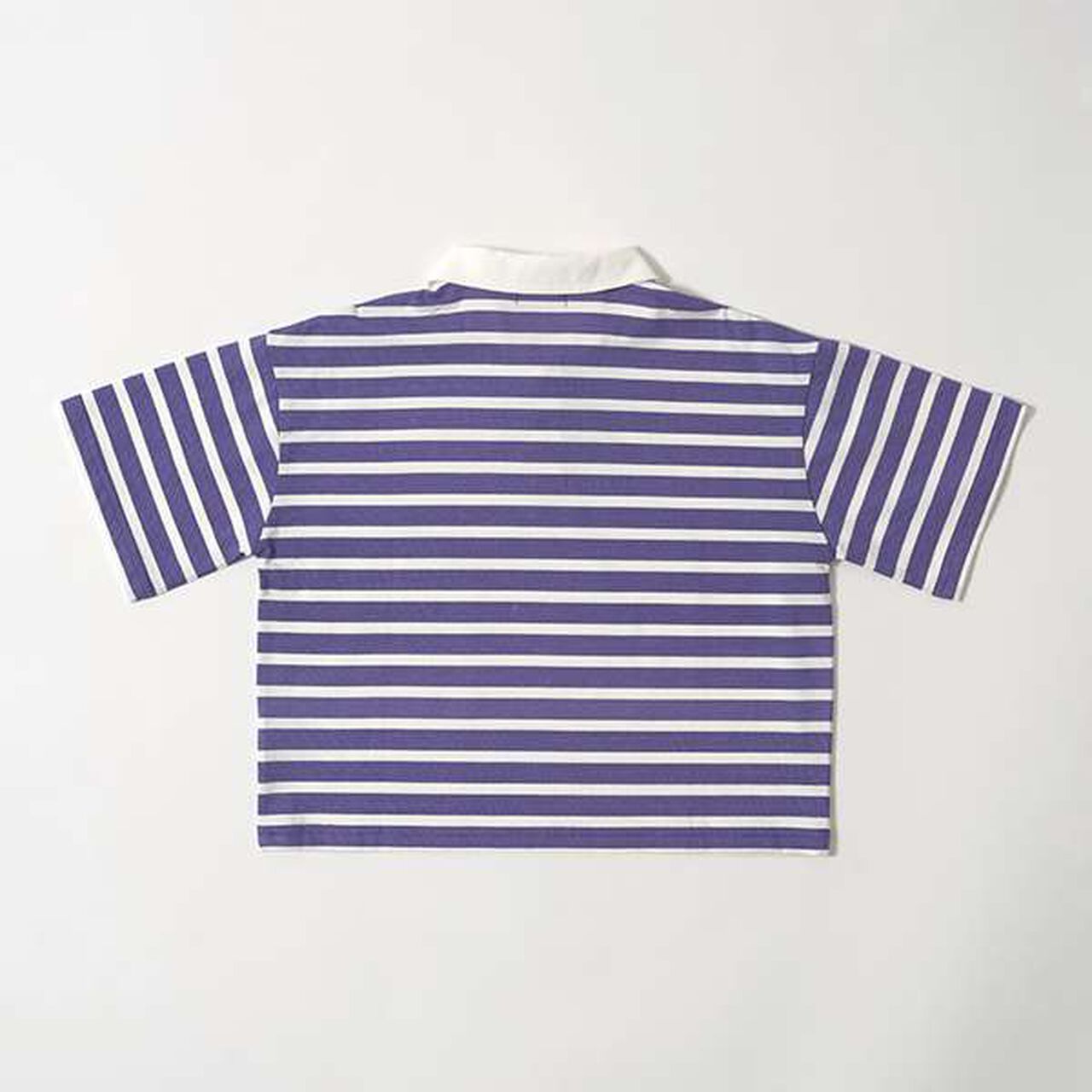 Non-Deforming Soft Cotton Oversized Stripe Print Rugby Shirt,Purple, large image number 13