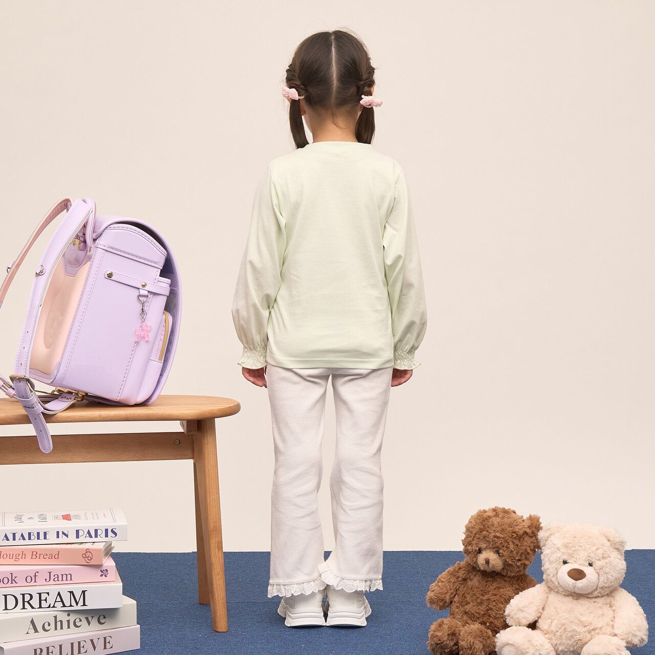 [Quick-Dry UV Non-Crumbling] Muteki T Logo Embroidery Shirred Sleeve Top,Yellow green, large image number 21