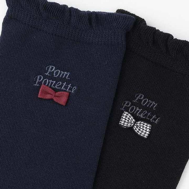Classic Ribbon High Socks,Navy, medium image number 2