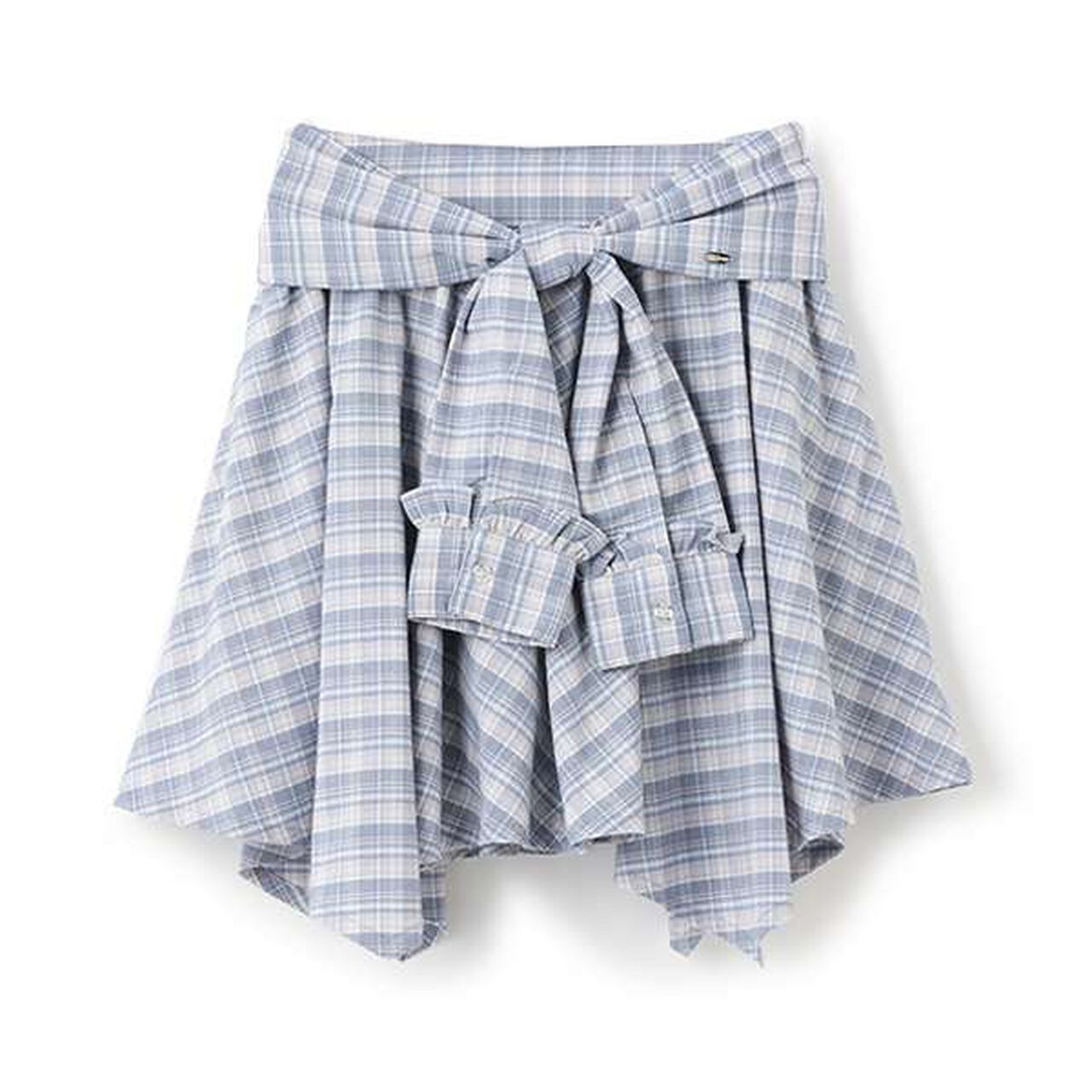 Knot Shirt Style Skirt with Shorts,Light gray, large image number 5