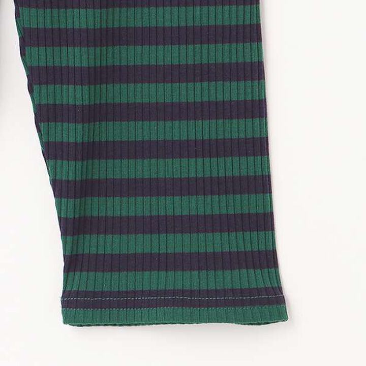 [365D.] Anti-Stain Stripe Pattern Ribbed 7/8 Leggings,Black, medium image number 7