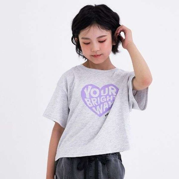 [Daily Price] 100% Cotton Heart Logo Print Short Sleeve T-Shirt,, medium