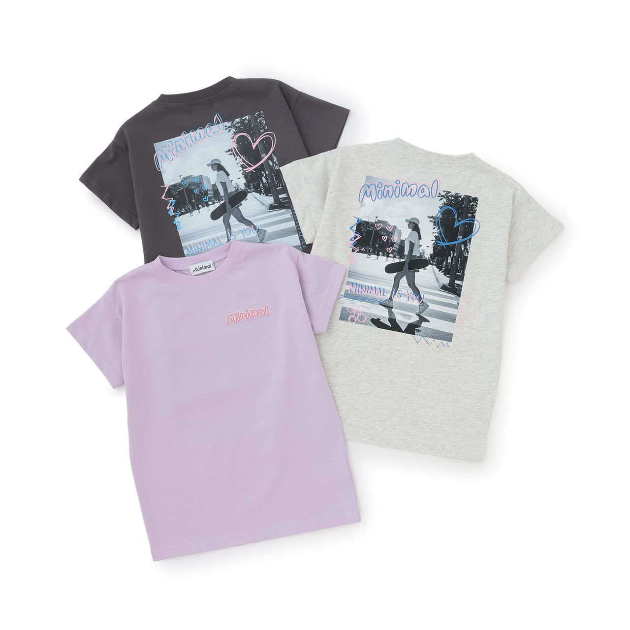 [Cool Touch] Back Photo Short-Sleeve T-Shirt One-Piece Dress,Charcoal gray, large image number 8