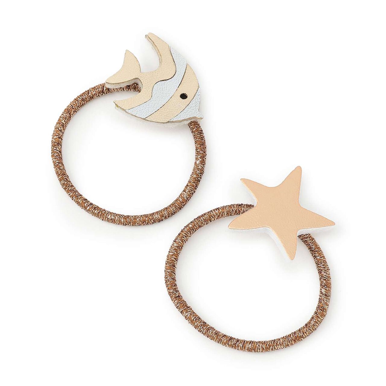 SEA Motif Hair Tie,Light orange, large image number 0