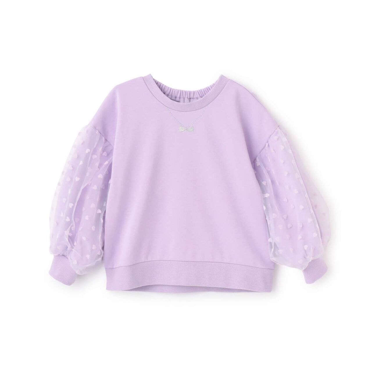 Tulle Sleeve Sweatshirt,Lavender, large image number 9