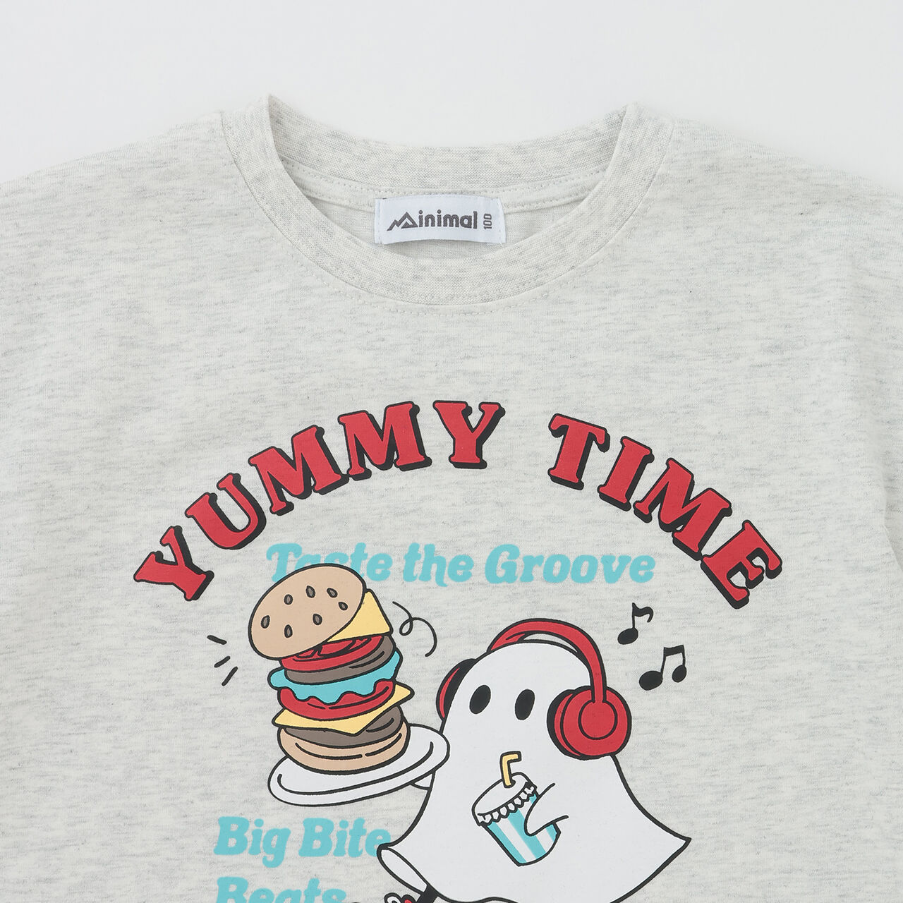 [Cotton 100%] Loose Short Sleeve T-Shirt with Ghost Illustration,Charcoal gray, large image number 4