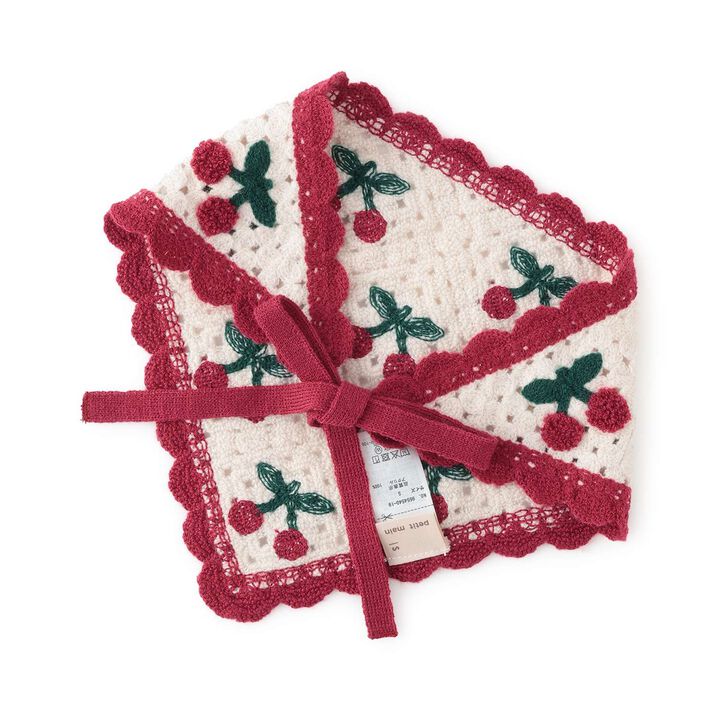 Black Crochet Scarf,Red, medium image number 4