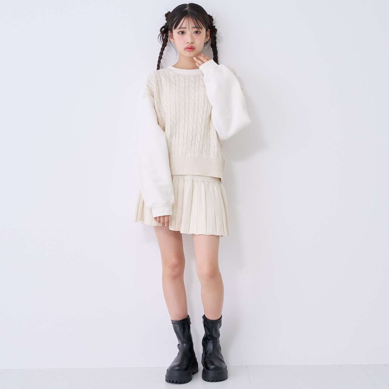 [Washable] Knit Set-Up,Sax blue, large image number 2