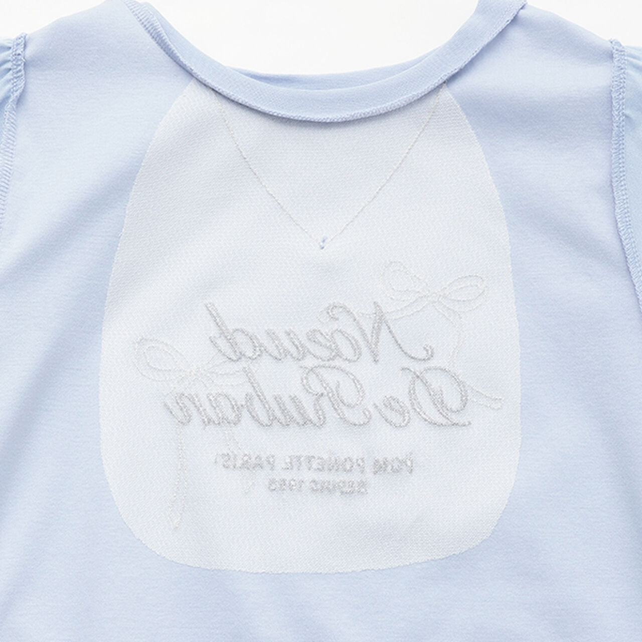 Necklace-Style Embroidered Flare Sleeve T-Shirt,White, large image number 8