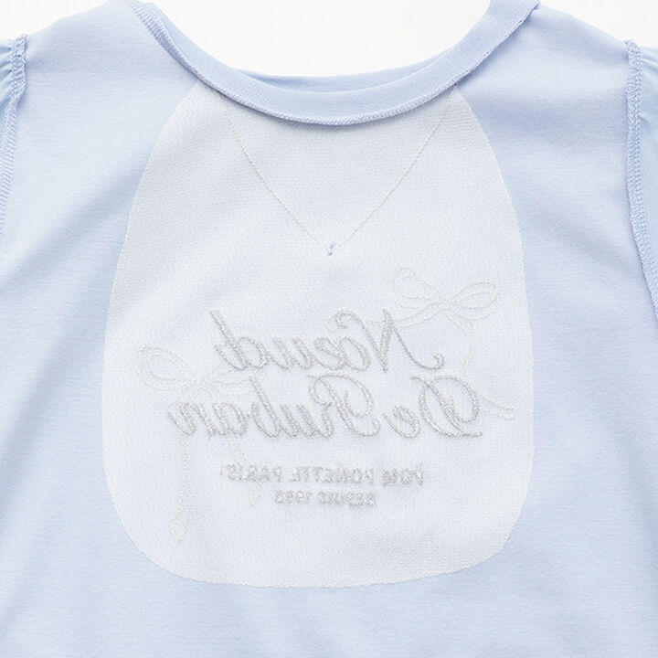 Necklace-Style Embroidered Flare Sleeve T-Shirt,White, medium image number 8