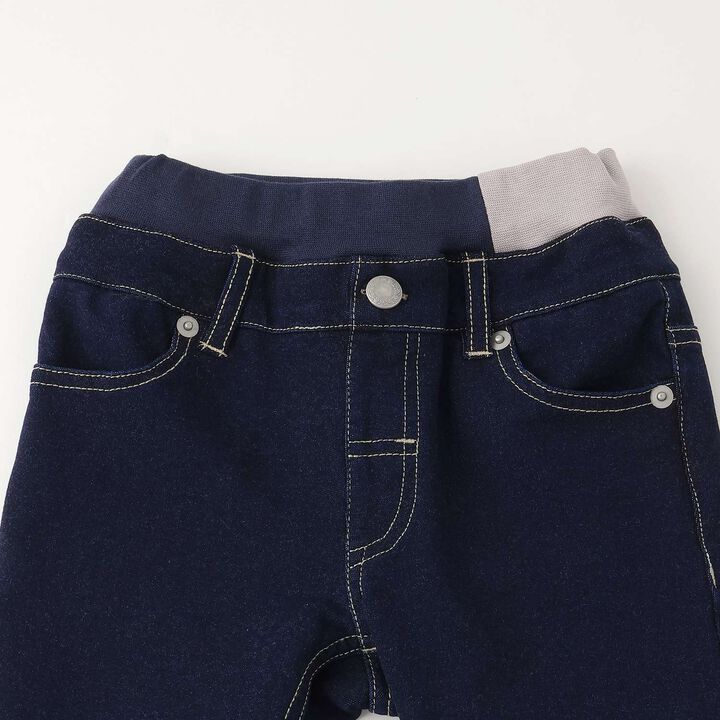 Knit Denim Straight Pants,Navy, medium image number 2