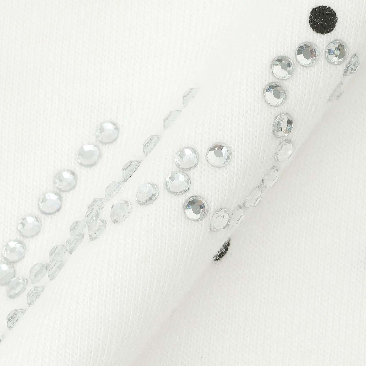 Rhinestone Logo Drawstring Short Sleeve T-Shirt,Off white, large image number 7