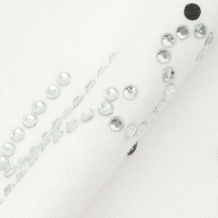 Rhinestone Logo Drawstring Short Sleeve T-Shirt,Off white, medium image number 7