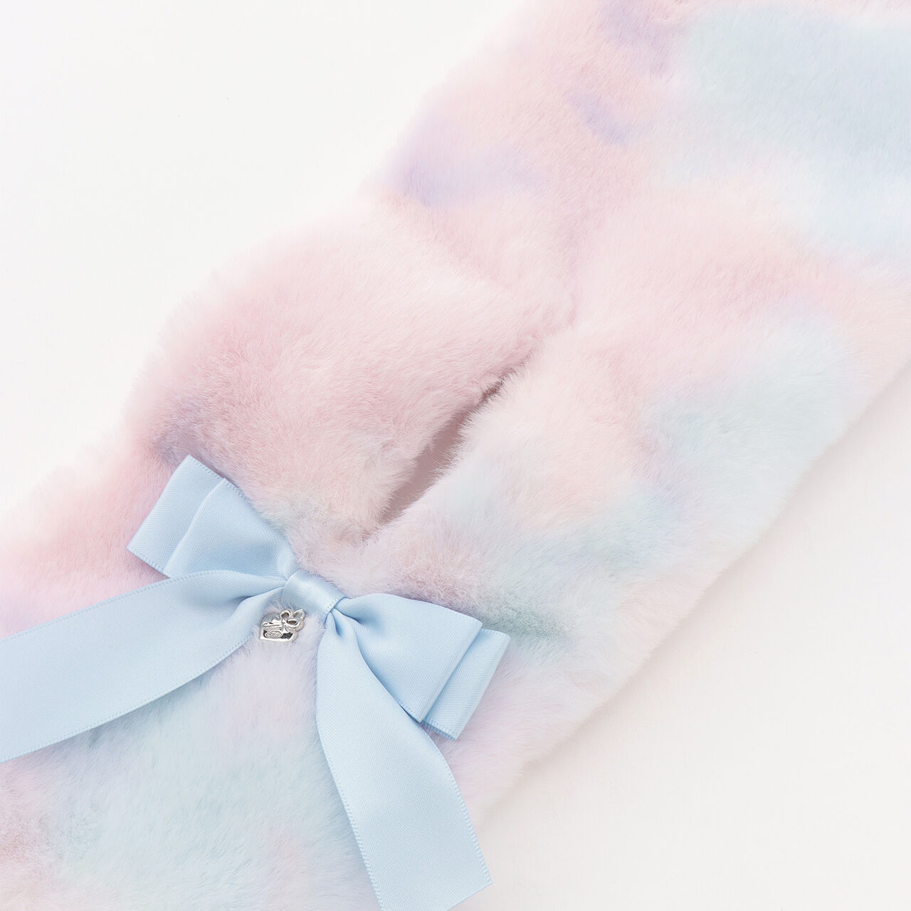 Ribbon Faux Fur Scarf,Pink, large image number 4