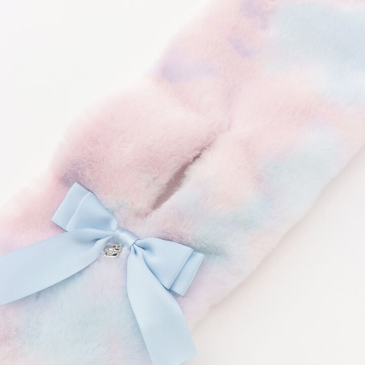 Ribbon Faux Fur Scarf,Pink, medium image number 4