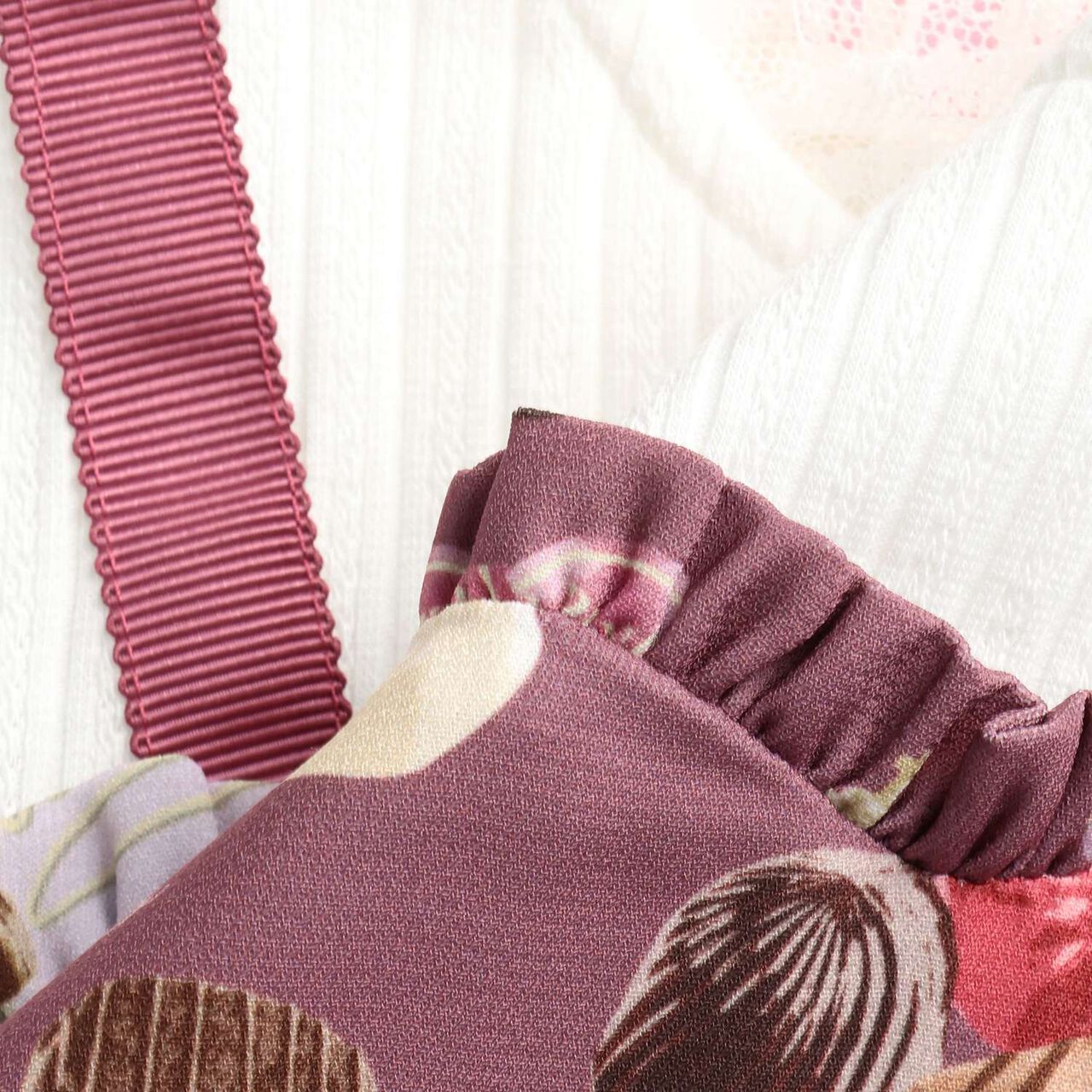 [Restock] Bonbon Chocolate Pattern Docking Dress,Deep red, large image number 8