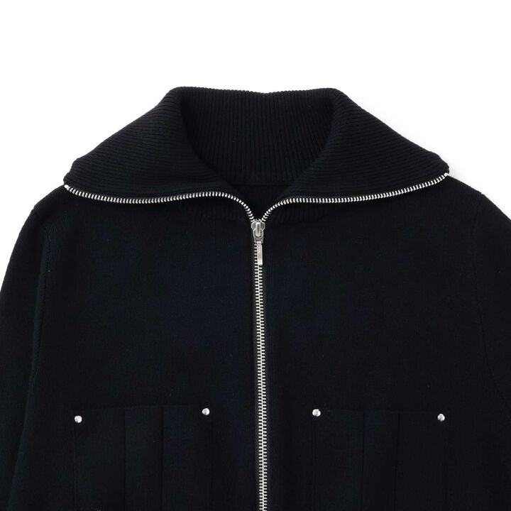 [AMI] Double Zipper Knit Cardigan × Checkered Mermaid Skirt,Off white, medium image number 3