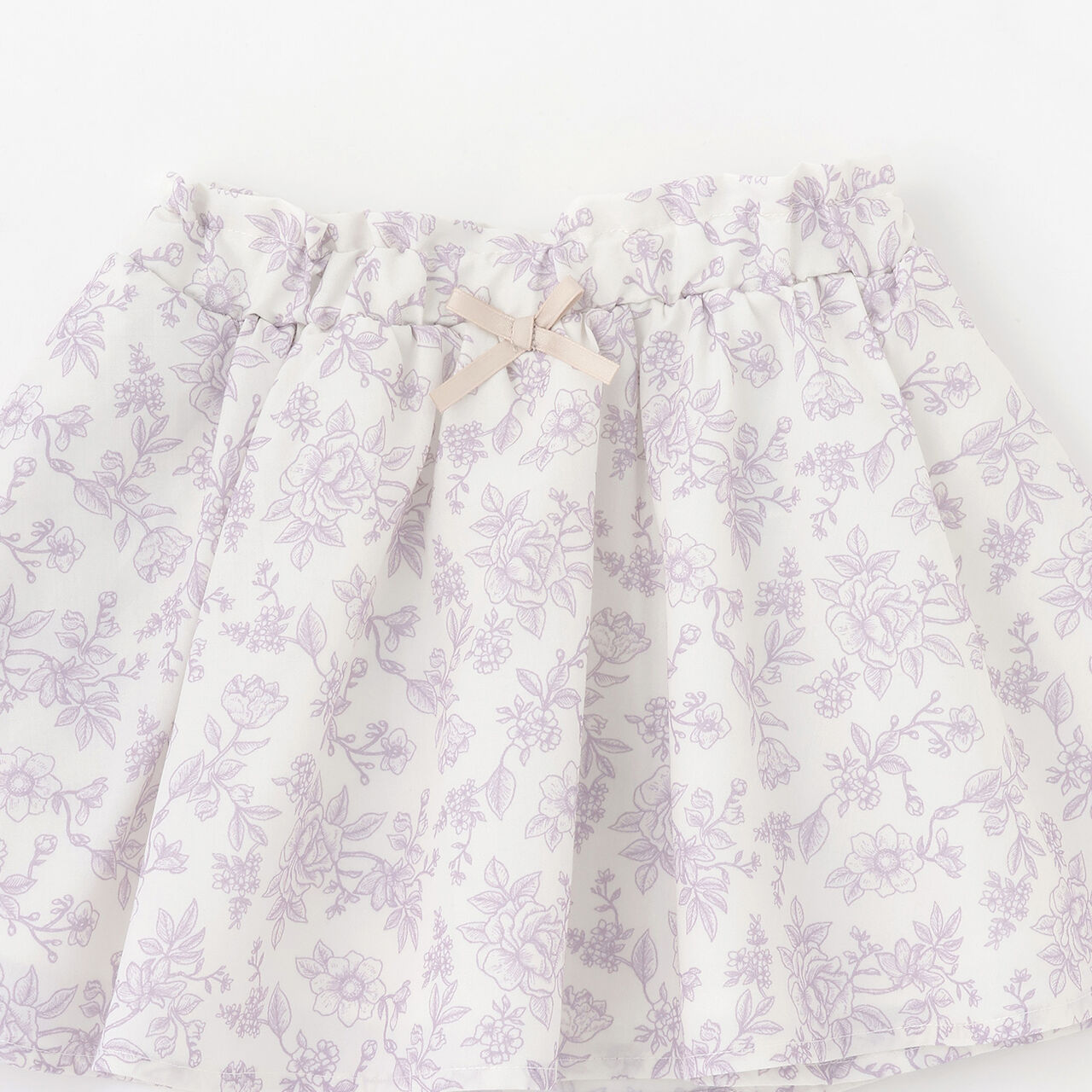 Floral Print Gathered Skirt,Navy, large image number 7