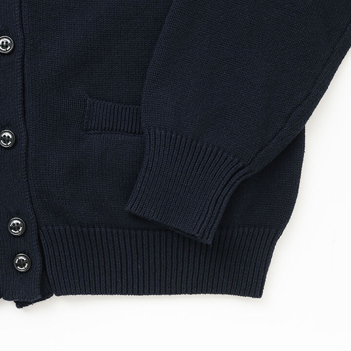 Cotton Knit V-Neck Cardigan,Navy, medium image number 7
