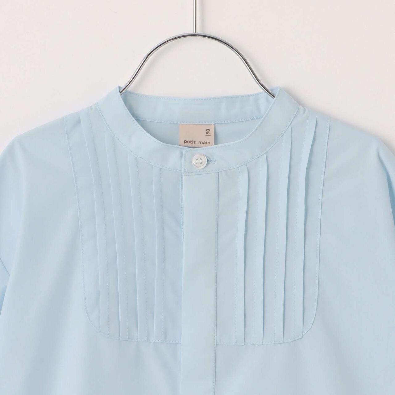 Semi-Formal No-Collar Shirt,Sax blue, large image number 7