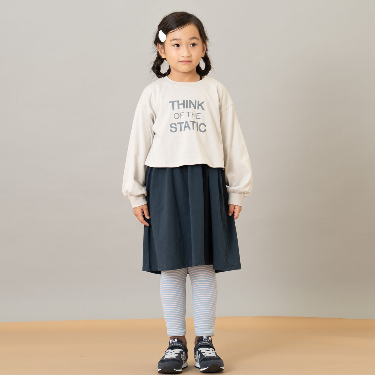 [365D.] Anti-Stain Stripe Jersey Knit Leggings,Salmon pink, large image number 2