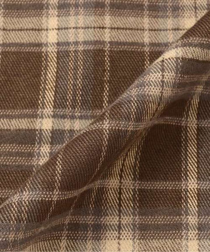 Gathered Checkered One-Piece Dress [Korean Fashion],Brown, medium image number 10