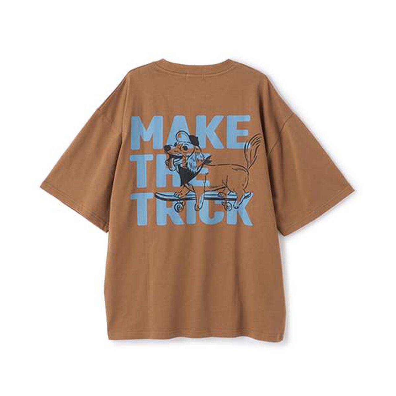 [Cool Touch] High Cool Cotton Dog Print Short Sleeve T-Shirt,Blue, large image number 2