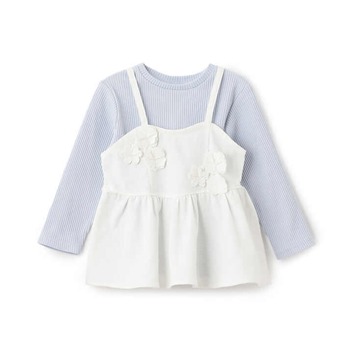 [Link] Floral Bustier Long Sleeve T-Shirt Set (Kids Size),Ivory, medium image number 7