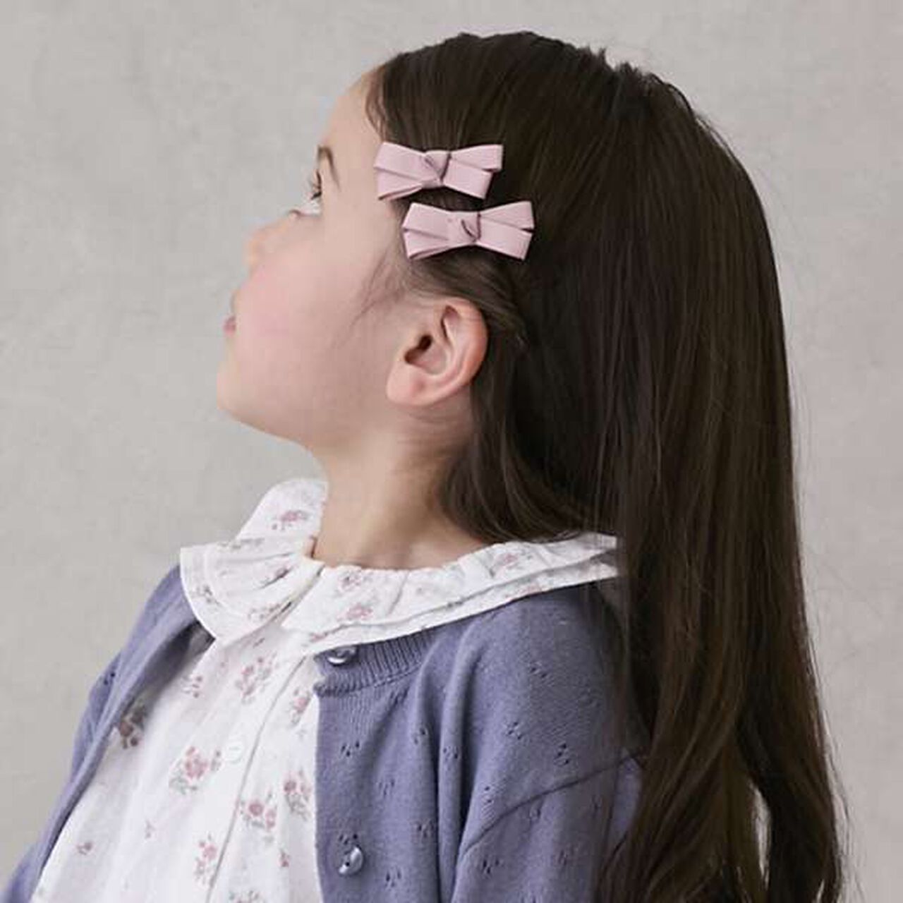 Ribbon Hair Clips 2P,Sax blue, large image number 20