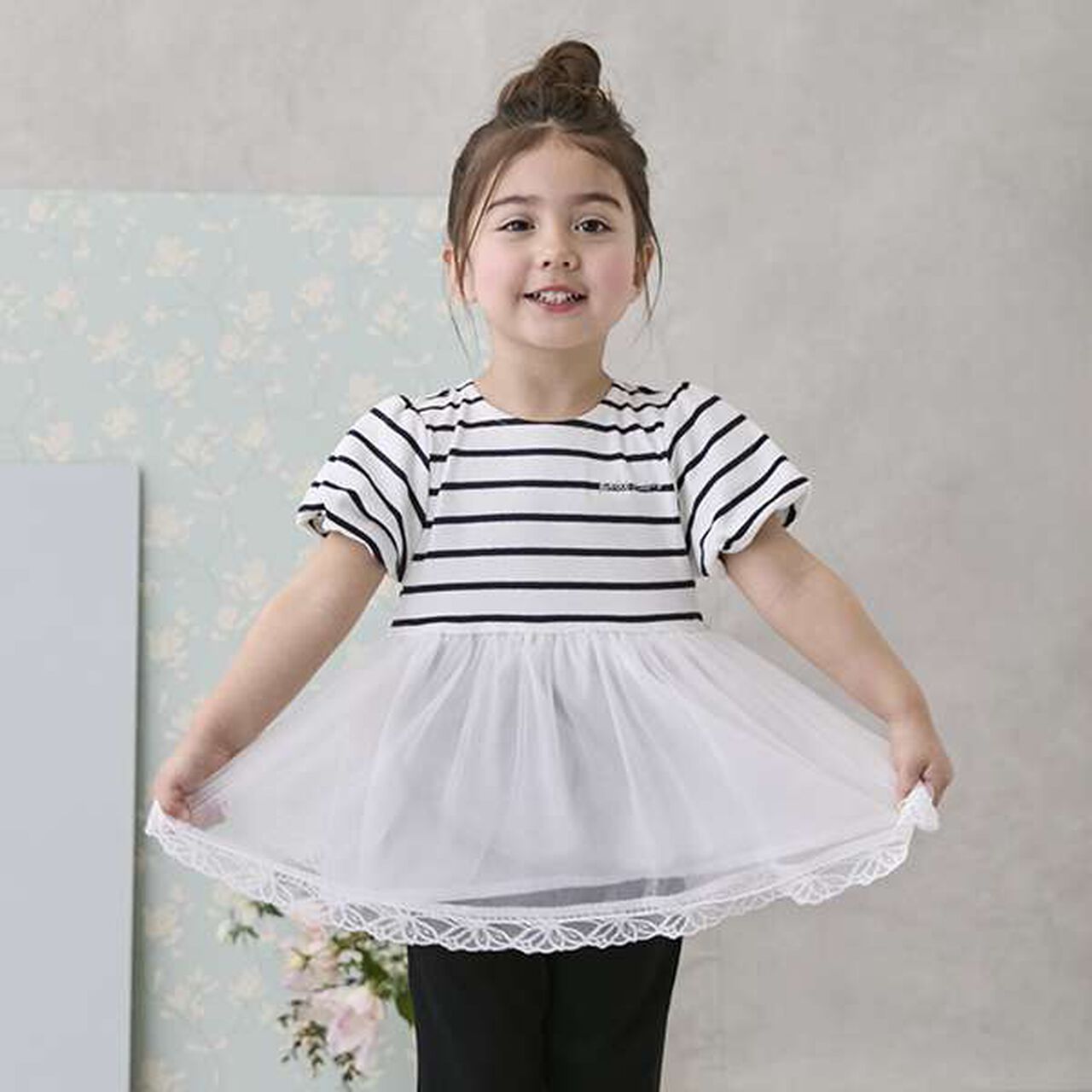 [Link] Sheer Peplum Docking T-Shirt,Light blue, large image number 22