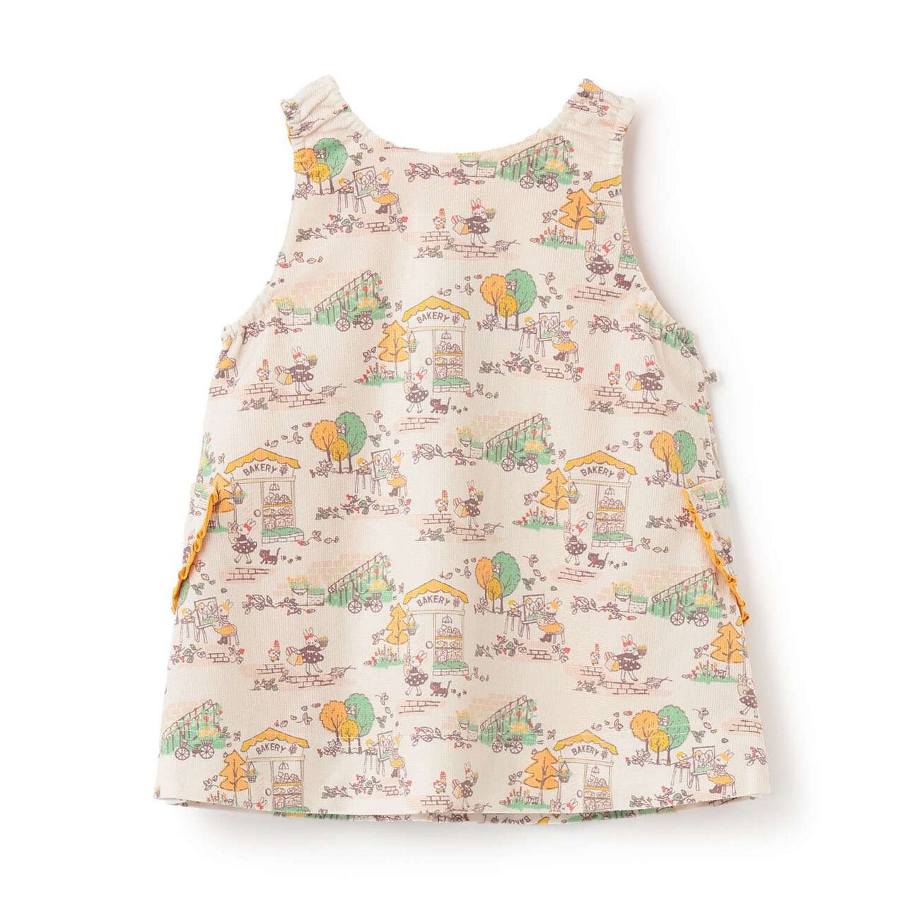 Mimi-chan Autumn Streets Pattern Reversible Jumper Skirt,Orange, large image number 4