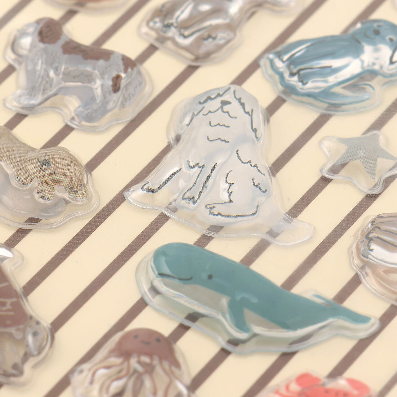 [petit main] Moist Plush 3D Stickers,Blue, large image number 1
