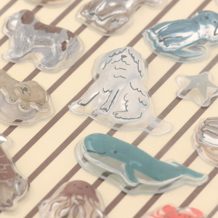 [petit main] Moist Plush 3D Stickers,Blue, medium image number 1