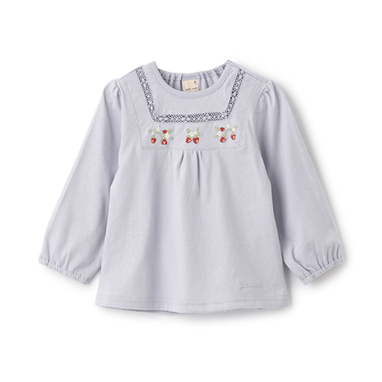 Strawberry Embroidery Long-Sleeve T-Shirt,Off white, large image number 10