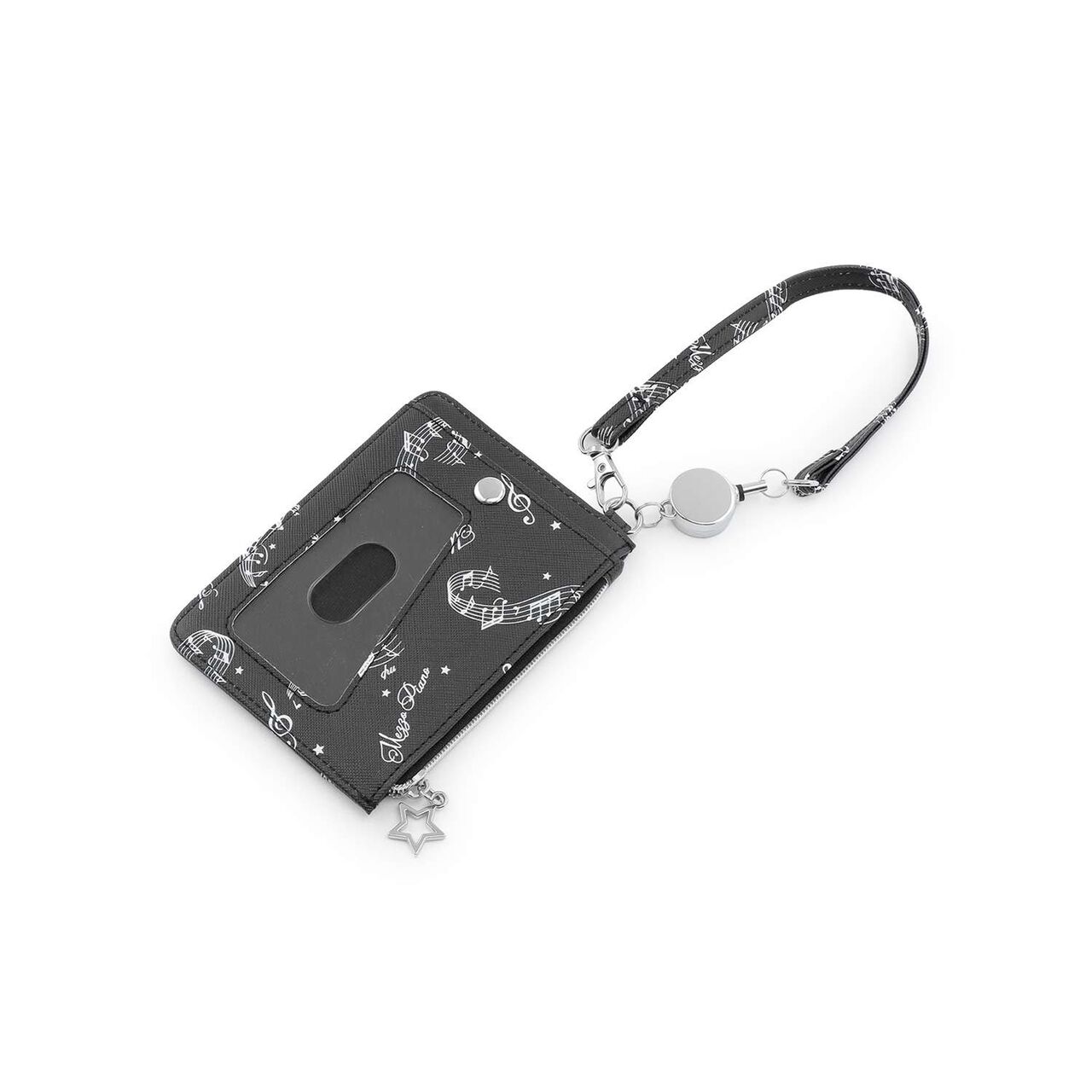 Musical Note All-Over Pattern Card Holder♪,Off white, large image number 1